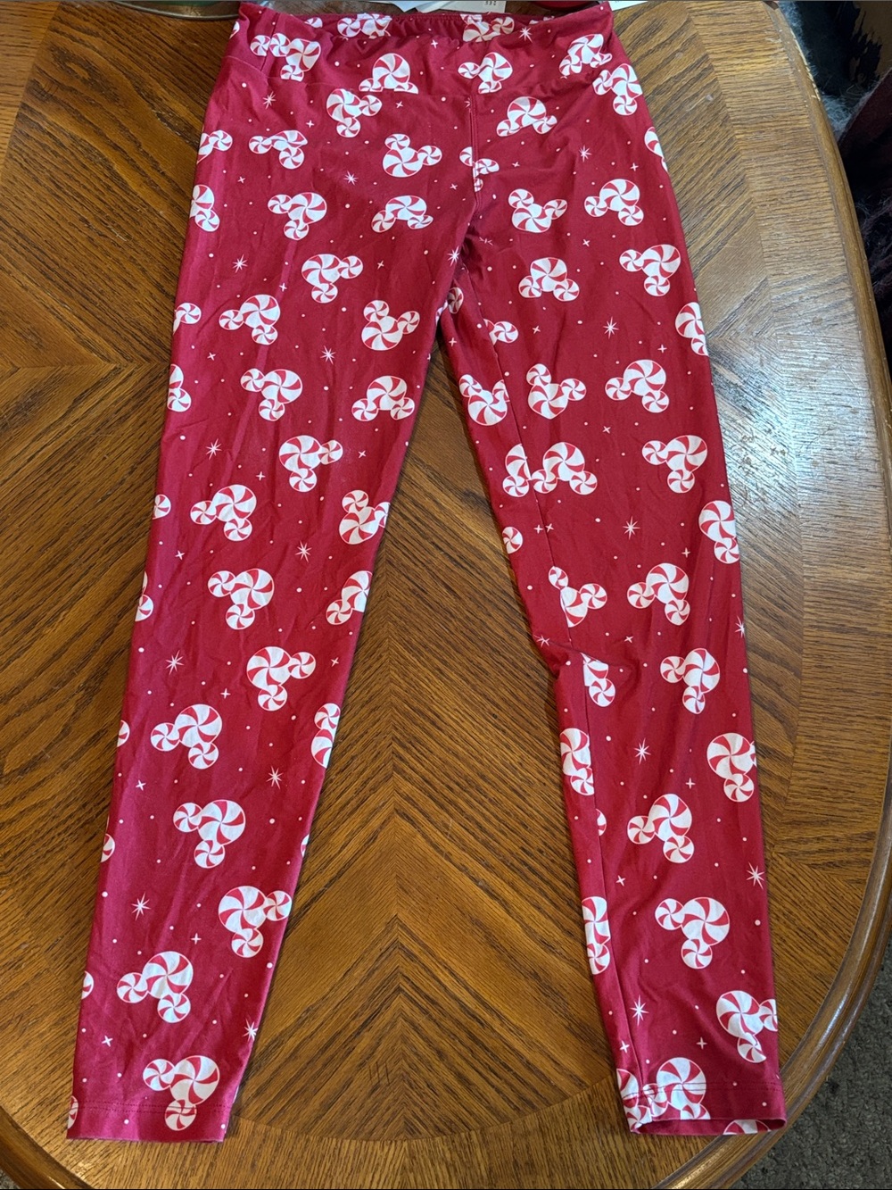 Disney Red & White Peppermint Candy Leggings